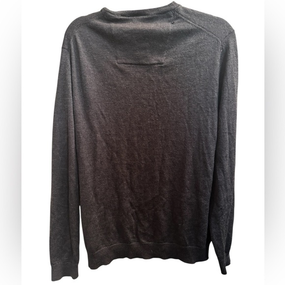 CALVIN KLEIN EXTRA FINE MERINO WOOL Gray Men’s Size L V-Neck Long Sleeve Luxury - Picture 8 of 14